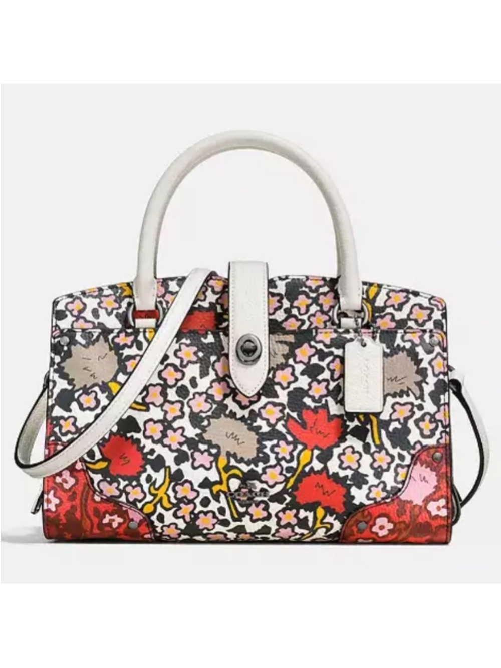 Coach Mercer Satchel 24 With Multi Yankee Floral Print - Picture 3 of 12